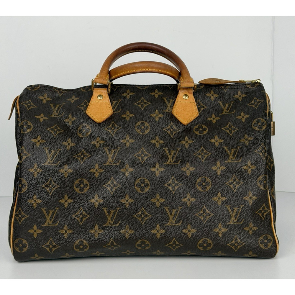 Louis Vuitton Monogram Speedy 35 Bag in Brown Coated Canvas 2006 S - Picture 2 of 16